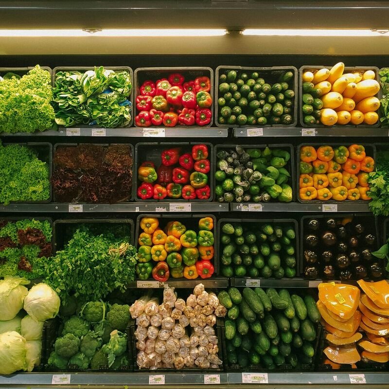 Organic crisp farm vegetables and leafy greens