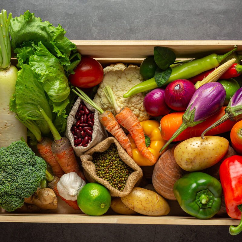Garden harvest vegetable crate