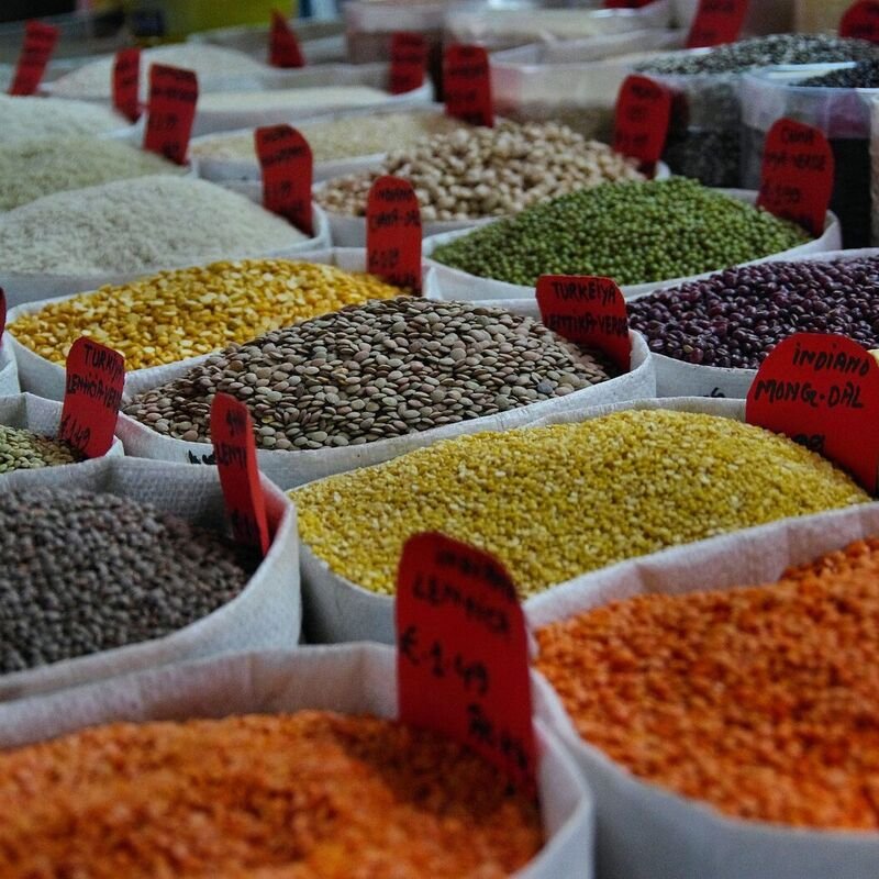 Rice, grains and pulses